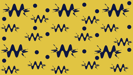 yellow Background with letter M and dot circles.