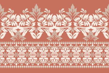Seamless damask pattern. Vintage background.Ethnic oriental pattern traditional.Motifs Ikat embroidery damask wallpaper.Textile rapport. Vintage background abstract design for texture, fabric, cloth