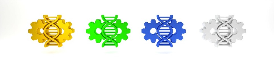 Colorful Gene editing icon isolated on white background. Genetic engineering. DNA researching, research. Minimalism concept. 3D render illustration