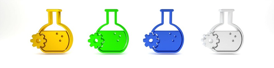 Colorful Bioengineering icon isolated on white background. Element of genetics and bioengineering icon. Biology, molecule, chemical icon. Minimalism concept. 3D render illustration