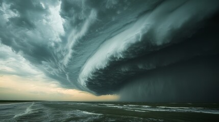 Fototapeta premium Climate modeling of storm systems, utilizing advanced computational techniques to predict future storm patterns and their potential impacts