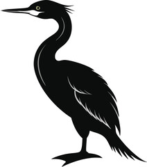 cormorant silhouette vector illustration.