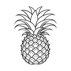 Obraz premium Vector silhouette image of a Pineapple on a white background