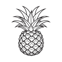 Obraz premium Vector silhouette image of a Pineapple on a white background