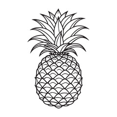 Obraz premium Vector silhouette image of a Pineapple on a white background
