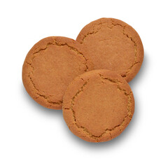 Ginger Nut Biscuits isolated on white