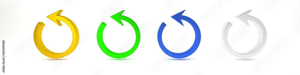 Poster colorful refresh icon isolated on white background. reload symbol. rotation arrow in a circle sign. 