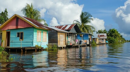 Fototapeta premium Environmental impact assessments for regions prone to extreme weather, analyzing the long-term effects of storms on ecosystems and human settlements
