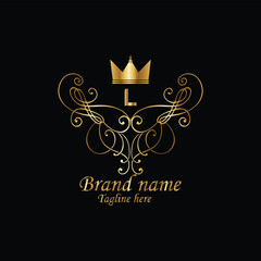 creative  new latter l logo design  and latter  initial logo. l monogram latter logo , golden  new l logo design with black color ,new template design