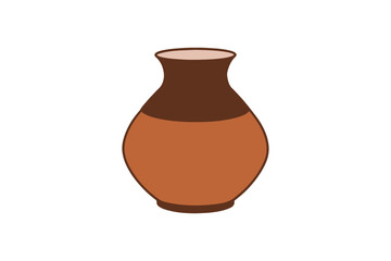 Clay water pot icon– Indian traditional matka and ghada vector illustration ideal for cultural art and home decoration
