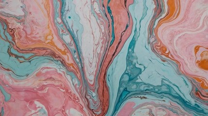 abstract paint background, teal, pink, orange, blue, liquid marble, swirl, painting, backdrop, simple wallpaper, art graphic resource, 