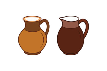 Clay jug filled with milk - A beautiful addition to home decor, rustic kitchens and traditional settings
