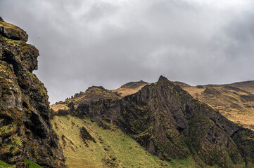 nature sceneries in the area surrounding the Seljalandsfoss waterfall, Iceland