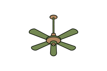 Ceiling Fan icon clipart. Room cooler fan vector for home and office design projects, high-quality art
