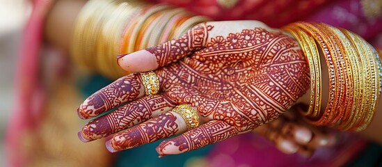 Intricate Henna Design on a Bride's Hand