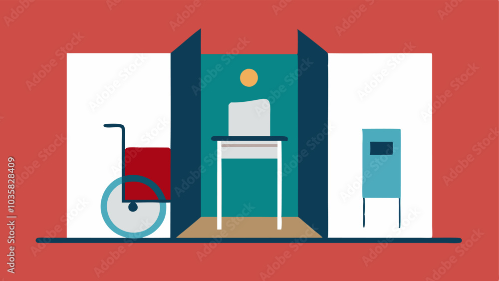 Poster voting booth interior a crosssection view of an accessible voting booth displaying ample space for w
