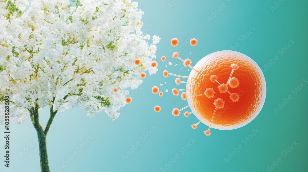 Poster an illustration representing the process of cell division, showing how cells replicate and grow.
