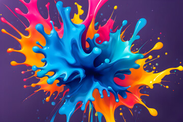 Fototapeta premium Splash of color ink on the abstract background.