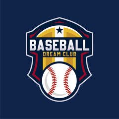 Modern professional baseball template logo design for baseball club