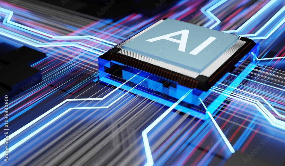 Poster ai chip artificial intelligence circuit board ,technology background ,cpu ,processor ,computer ,digi
