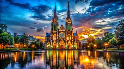 Stunning Low Light Photography of a Catholic Cathedral - Iconic Religious Landmark
