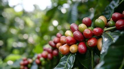 Robusta coffee beans, prized for their strong, bold flavor and higher caffeine content, commonly used in espresso blends