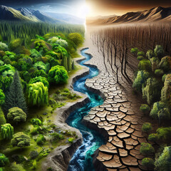 Fototapeta premium Desertification - Climate Change