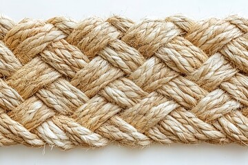 Close-up of intricately woven natural fiber rope