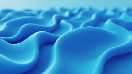 Obraz premium 3D render of abstract blue wavy cloth in ripple form