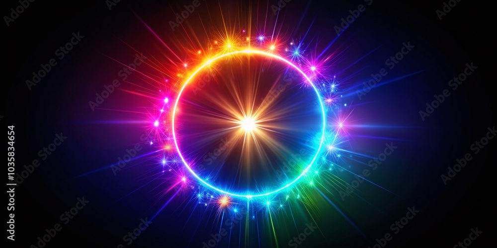Aufkleber stunning ring of light starburst loop with copy space for creative projects