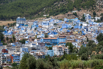 Fototapeta premium Panorama and cityscape of Chefchaouen, Morocco.