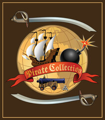 Obraz premium Pirate Bay. Treasures of the large skull