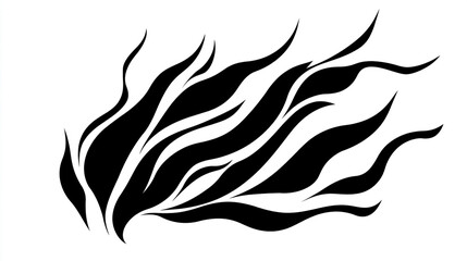 Obraz premium Abstract Black and White Flame Design Graphic Design Illustration Art Curved Lines