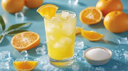 Refreshing Citrus Drink with Fresh Oranges