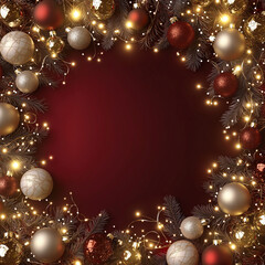christmas background with golden balls