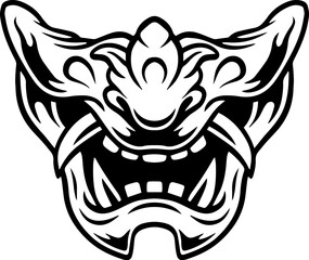 scary oni mask , vector illustration