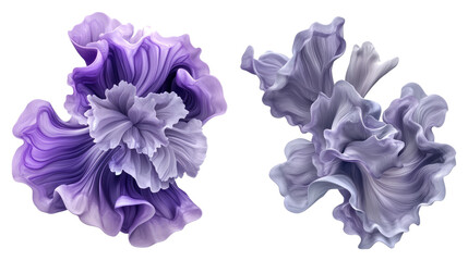Ethereal Fusion of Violet and Lavender Gray Abstract Blooms Generative AI