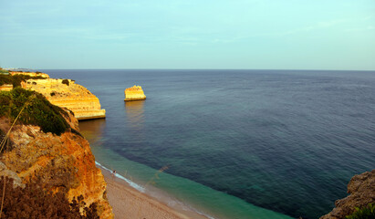 coast near praia da marinha algarve portugal