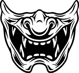scary oni mask , vector illustration