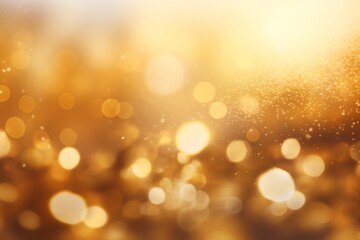 Obraz premium Blurred abstract christmas background with golden christmas lights 
