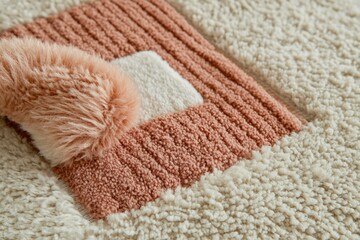 Close-up of a Multi-Textured Plush Rug
