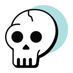 Vector Bold Halloween Circle Color Outline Icon Style and Illustration