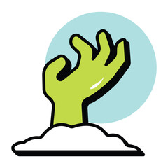 Vector Bold Halloween Circle Color Outline Icon Style and Illustration