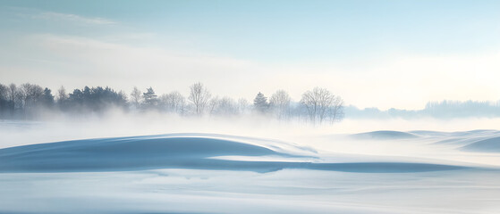 Serene Winter Landscape with Soft Snow Dunes