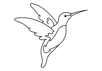 Fototapeta premium One Line Art of a Hummingbird in Flight – Minimalist Nature Vector