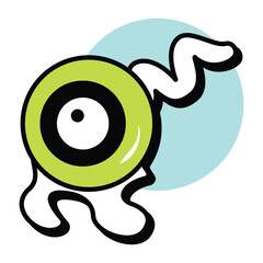 Vector Bold Halloween Circle Color Outline Icon Style and Illustration