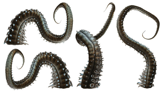3D render of single alien tentacles illustration