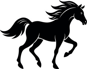 horse running animal silhouette vector