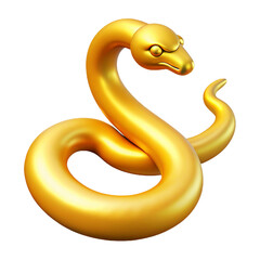 Obraz premium Chinese Lunar new year 2025 gold SNAKE 3d cartoon style illustration