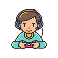 Young Gamer Enjoying Video Games at Home